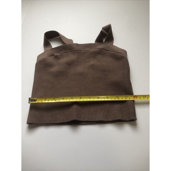 Abercrombie And Fitch Ribbed Slash Tank Top Brown Medium Retro Y2K - Picture 5 of 5